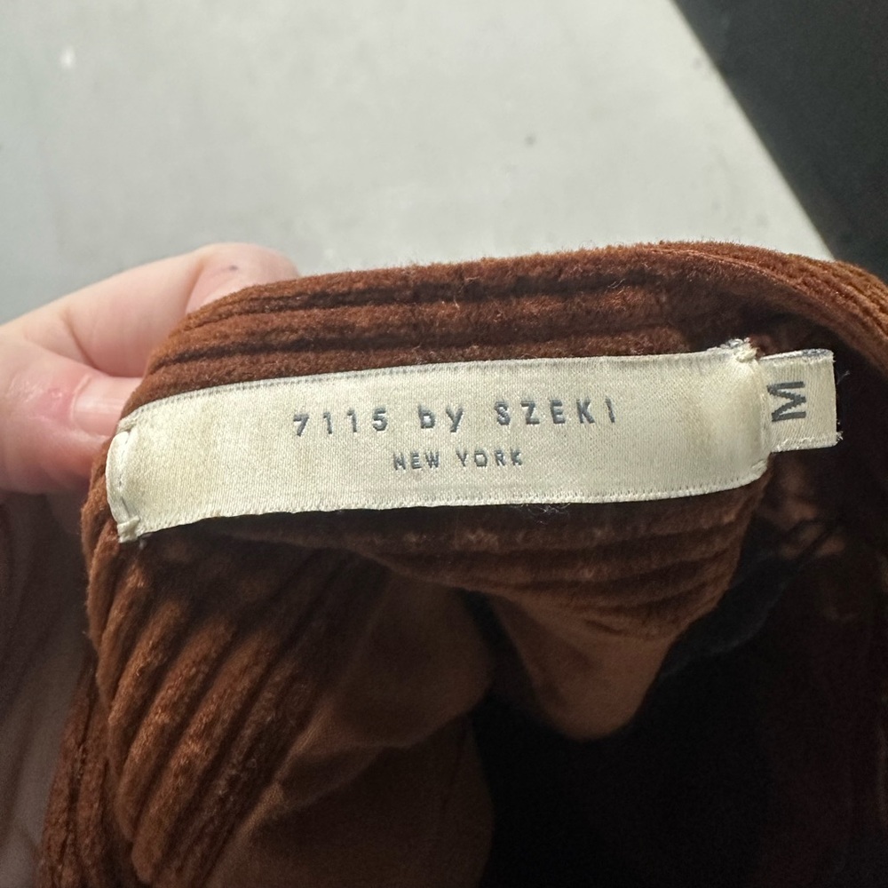 7115 by Szeki Pants Trouser Corduroy Size Medium Brown Wide Leg - Picture 7 of 8